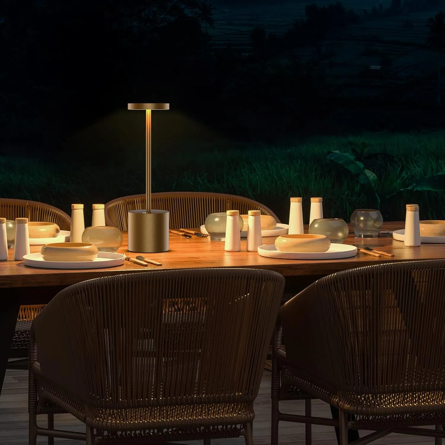 SAKRINGT 2 Pack Cordless Table Lamp Rechargeable,5000mAh Battery Powered Table Light, Dimming Portable LED Desk Lamp for Patio/Restaurant/Outdoor