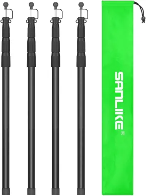 SANLIKE Tent Poles for Tarp, 8.2' Tarp Poles Set of 4, Tent Poles Replacement, Telescoping Pole, Canopy Poles, Camping Poles for Rooftop Tents, Trekking Pole Tent for Rain Fly, Camper, Awning – Black