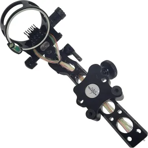 SAS Essence 019" Bow Sight with Micro Adjust Detachable Bracket with LED Sight Light for Archery Compound Bows Hunting Shooting