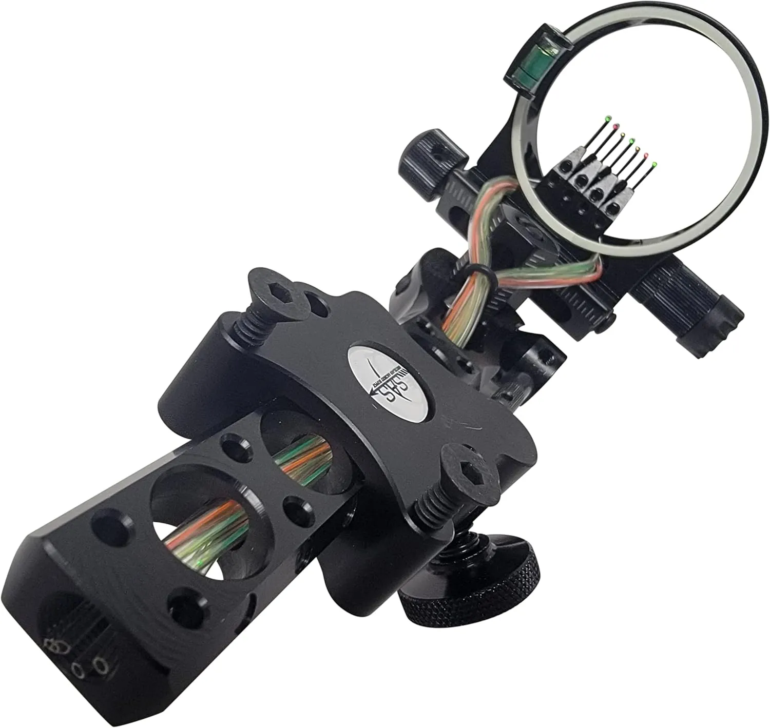 SAS Essence 019" Bow Sight with Micro Adjust Detachable Bracket with LED Sight Light for Archery Compound Bows Hunting Shooting