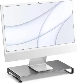 Satechi Aluminum Universal Unibody Monitor Stand - Compatible with MacBook Pro, iMac Pro, Google Chromebook, Microsoft Surface Go, Dell, Asus and more (Space Gray)