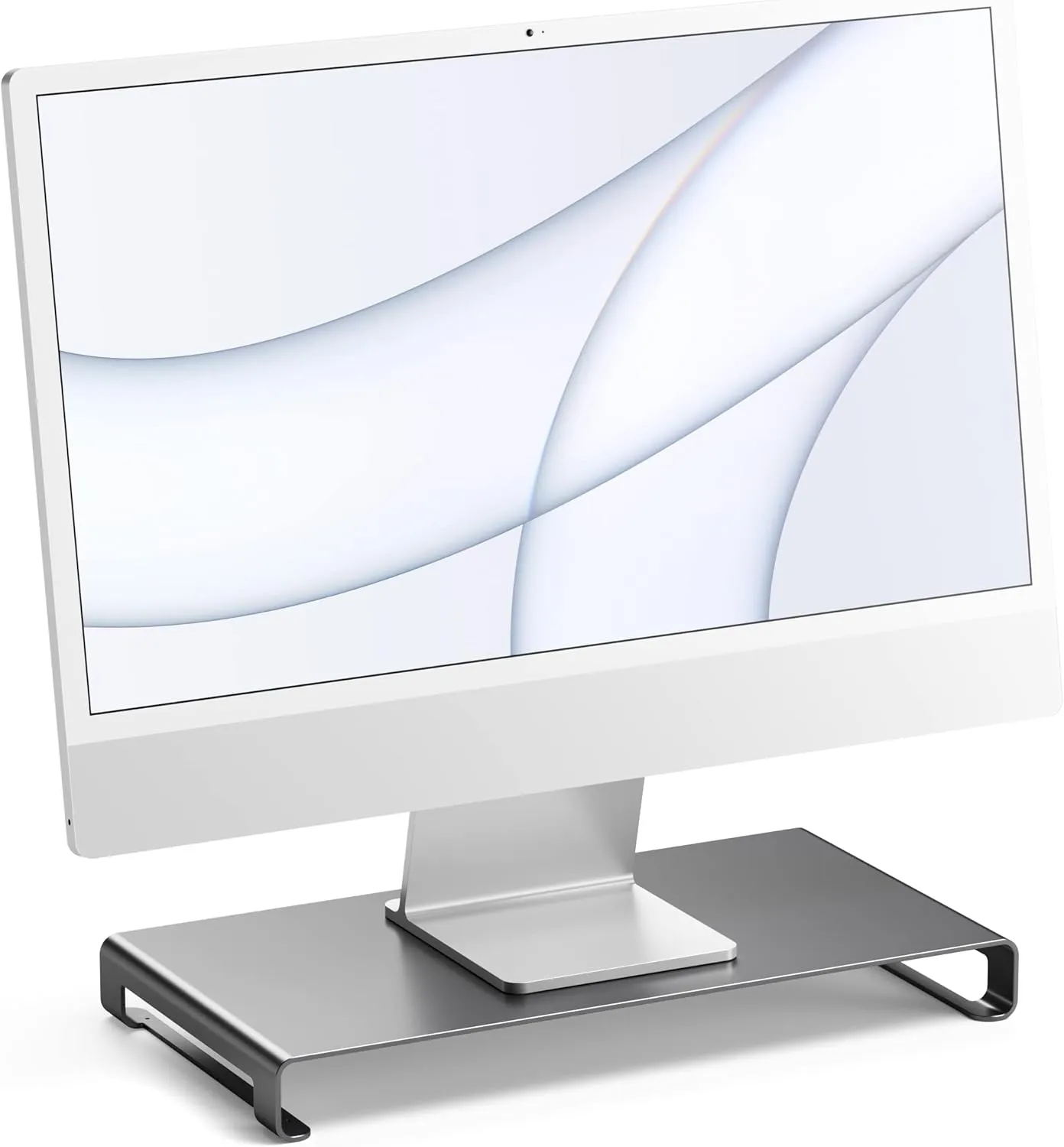 Satechi Aluminum Universal Unibody Monitor Stand - Compatible with MacBook Pro, iMac Pro, Google Chromebook, Microsoft Surface Go, Dell, Asus and more (Space Gray)