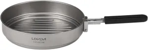 Saucepan Titanium Fry Pan Ultralight Grill Frying Pan with Folding Handle for Outdoor Cooking Camping Hiking Backpacking Pot