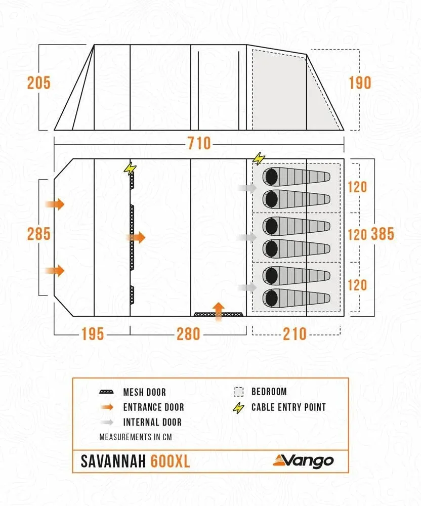 Savannah 600XL Poled Tent