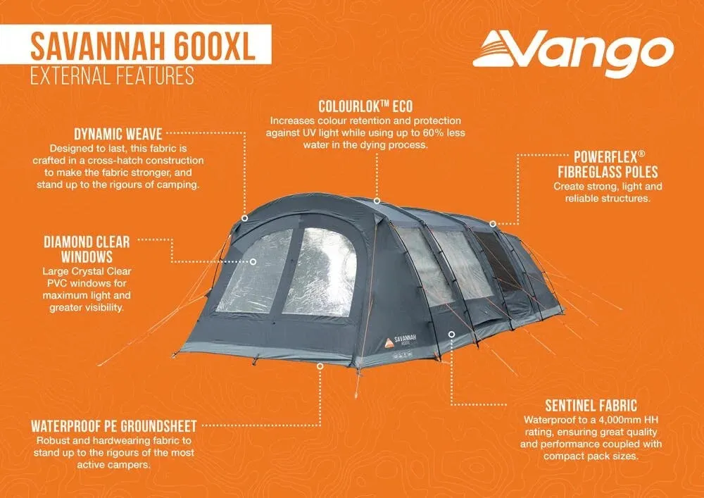 Savannah 600XL Poled Tent