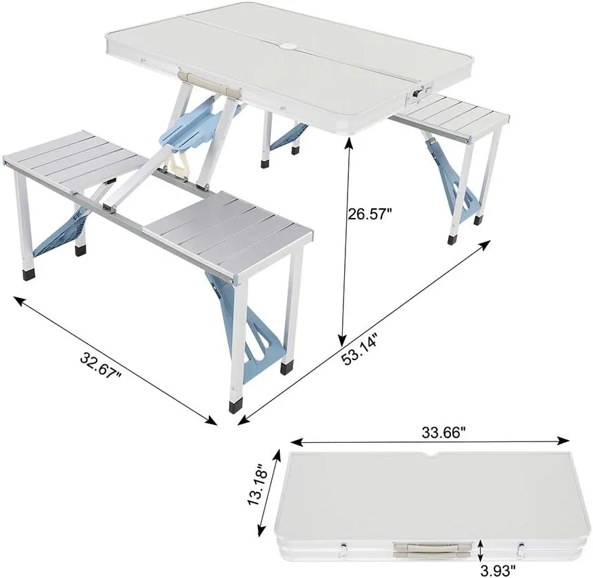 Savins One Piece Folding Table and Chair Aluminum Alloy