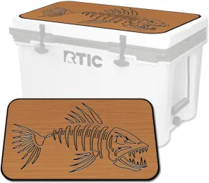 SeaDek EVA Mat Cooler Pad fits RTIC | Peel & Stick Application | Non Slip Comfort Accessories - Bonefish Design (Mocha-Black)