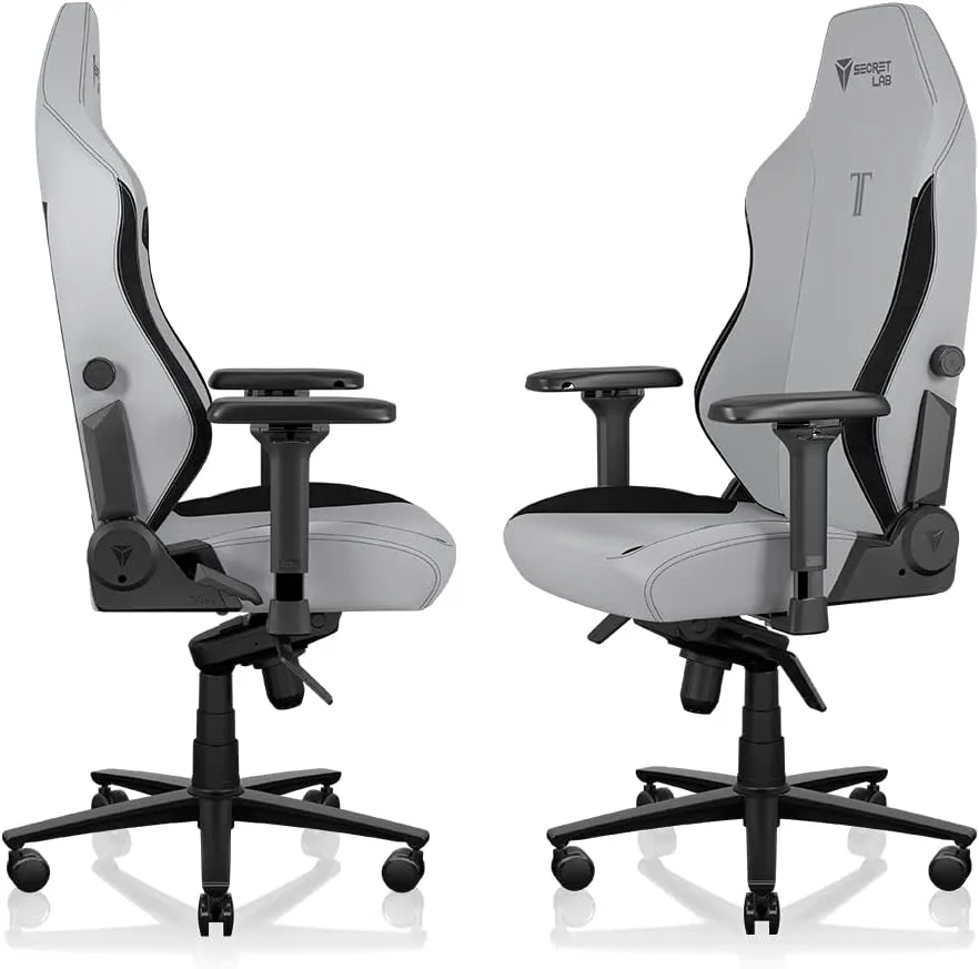 Secretlab Titan Evo Ash Gaming Chair - Reclining - Ergonomic & Comfortable Computer Chair with 4D Armrests - Magnetic Head Pillow & 4-Way Lumbar Support - Small - Gray - Leatherette