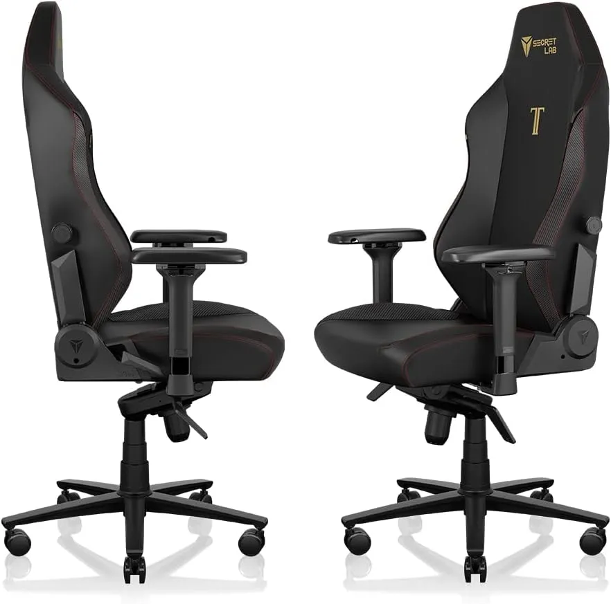 Secretlab Titan Evo Stealth Gaming Chair - Reclining, Ergonomic & Comfortable Computer Chair with 4D Armrests, Magnetic Head Pillow & 4-Way Lumbar Support - Black - Leatherette