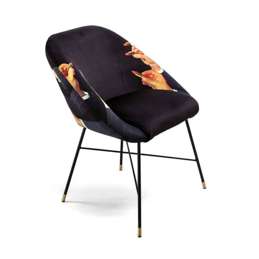 Seletti Toiletpaper Padded Chair Lipsticks Black