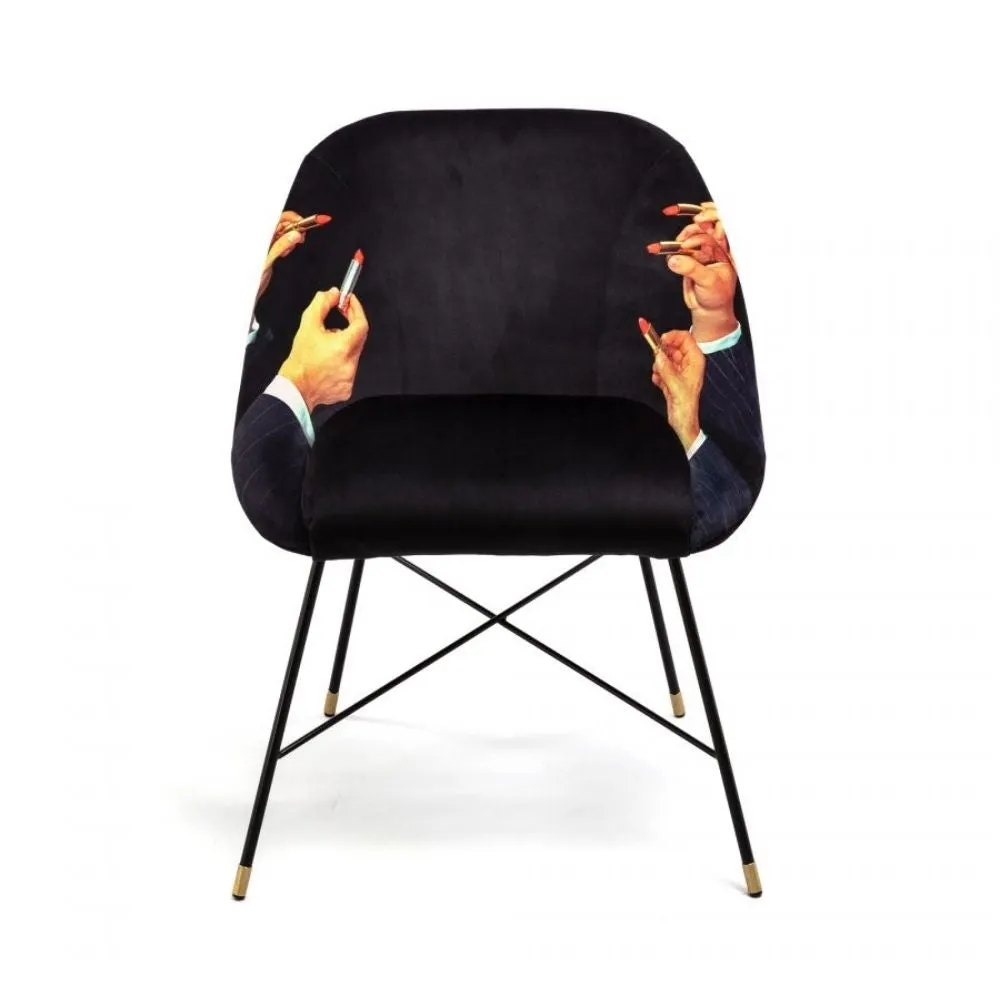 Seletti Toiletpaper Padded Chair Lipsticks Black