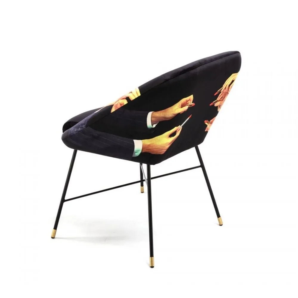 Seletti Toiletpaper Padded Chair Lipsticks Black