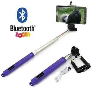 Selfie Stick With Bluetooth, Telescopic 40 Inch Length, Zoom Control & Rechargeable Remote