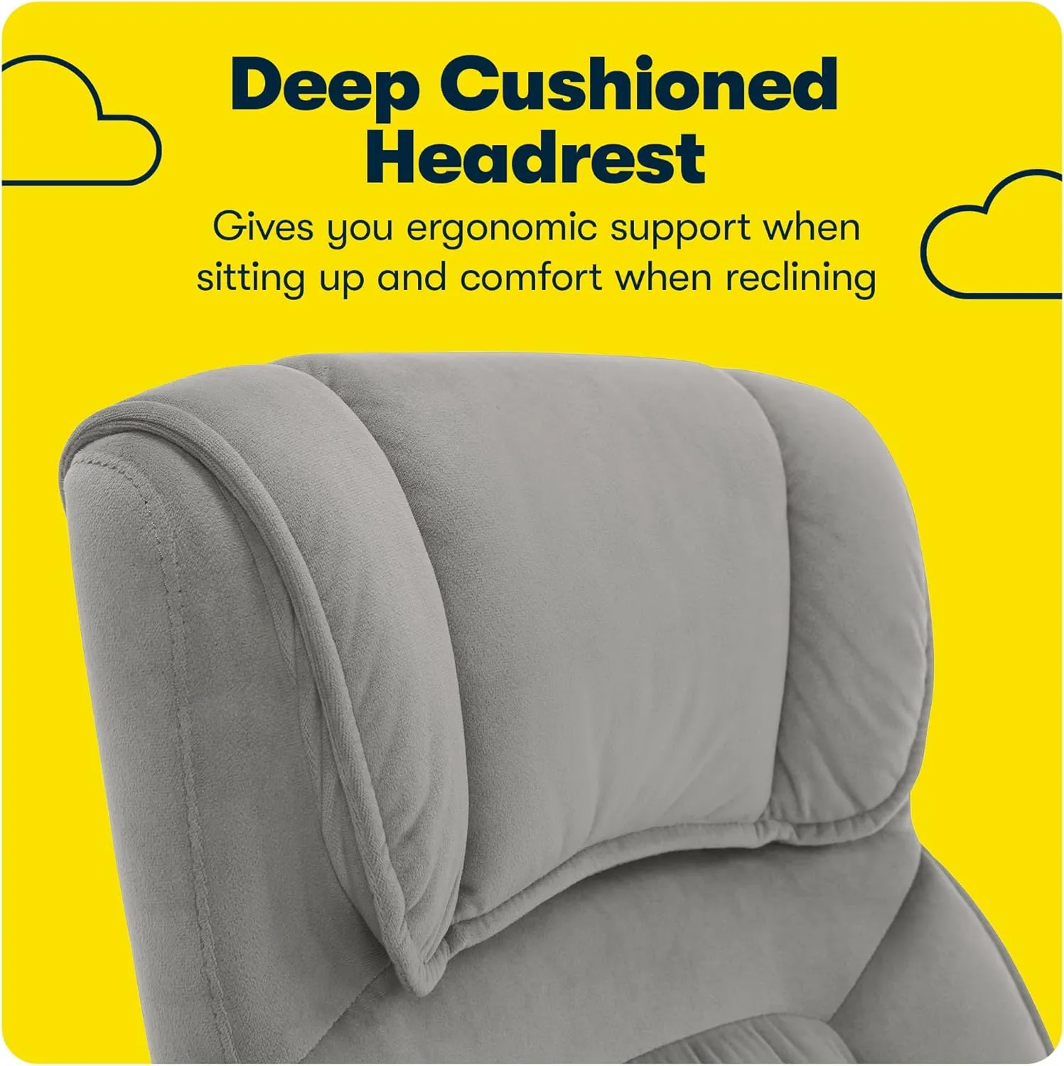 Serta Hannah Executive Home Office Desk Chair, Ergonomic Mid-Back with Lumbar Support, Firm Seat Cushion, Layered Body Pillows, Padded Armrests, Swivel Base, Easy Assembly, Microfiber, Black/Grey