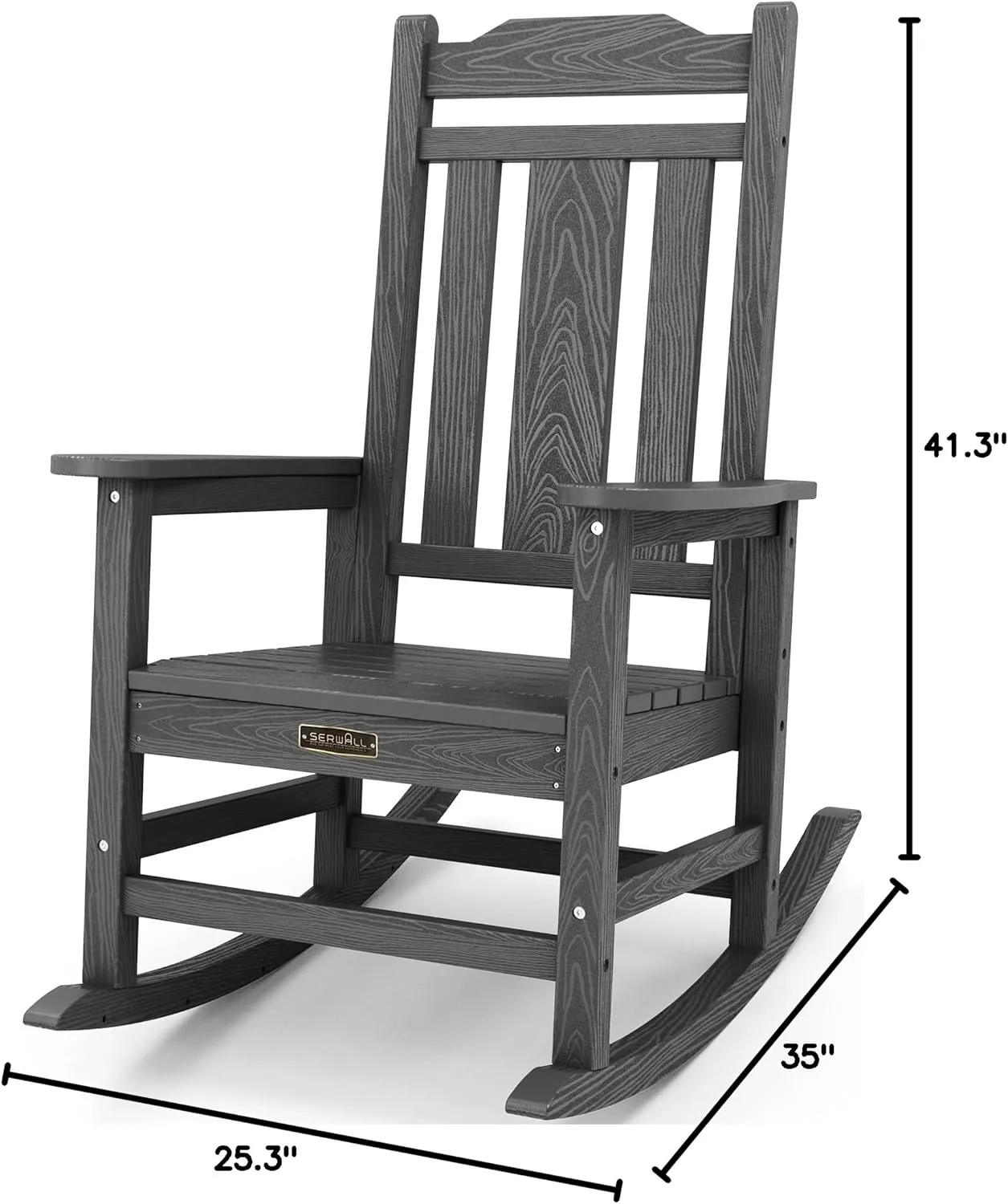 SERWALL Outdoor Rocking Chair Gray