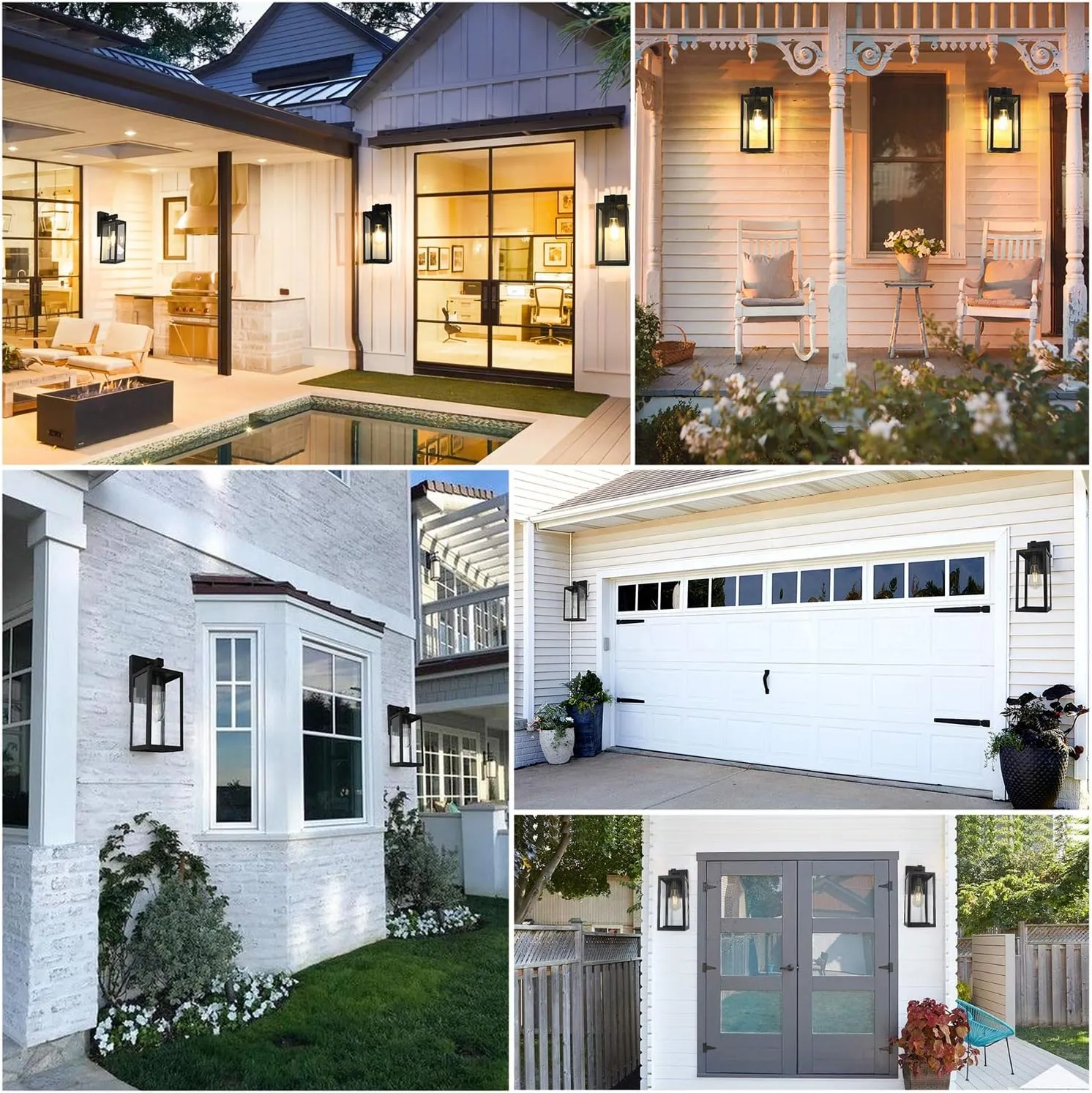 SHINE HAI Dusk to Dawn Sensor Outdoor Wall Sconce, Exterior Lantern Fixture with E26 Base, Wall Mount Waterproof Lamp for Porch, Doorway