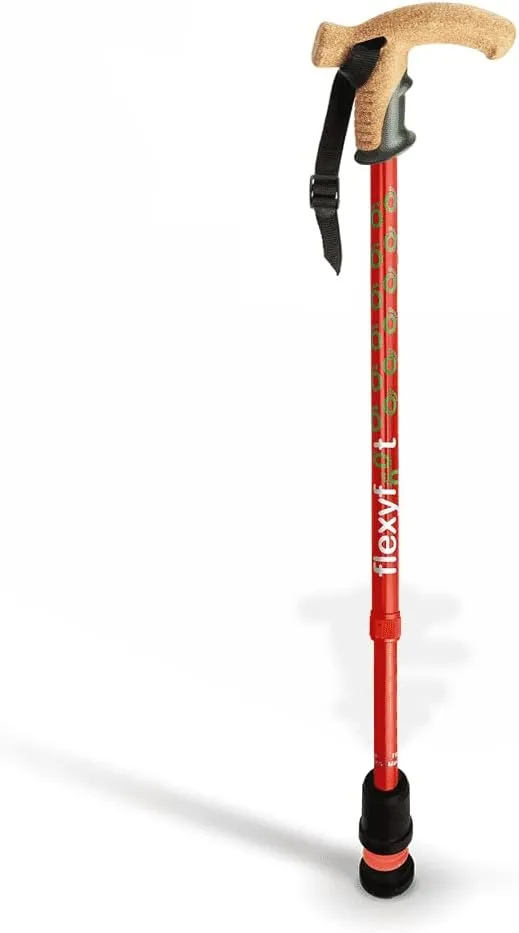 Shock Absorbing Cork Handle Telescopic Walking Stick - Improves Safety, Improves Grip, Reduces Shocks & Jarring