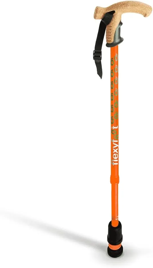 Shock Absorbing Cork Handle Telescopic Walking Stick - Improves Safety, Improves Grip, Reduces Shocks & Jarring