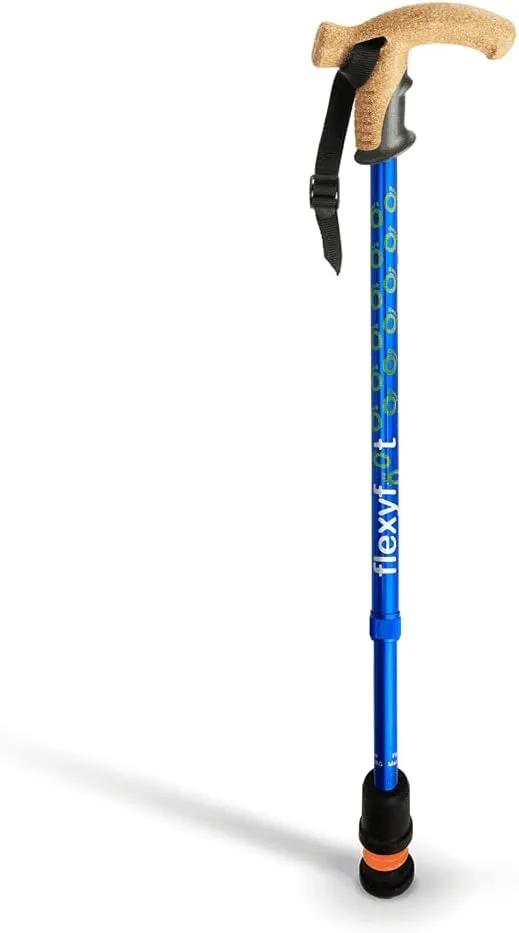 Shock Absorbing Cork Handle Telescopic Walking Stick - Improves Safety, Improves Grip, Reduces Shocks & Jarring