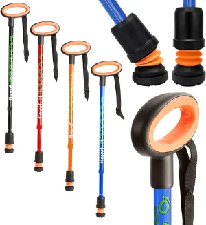 Shock Absorbing Oval Handle Telescopic Walking Stick - Improves Safety, Improves Grip, Reduces Shocks & Jarring