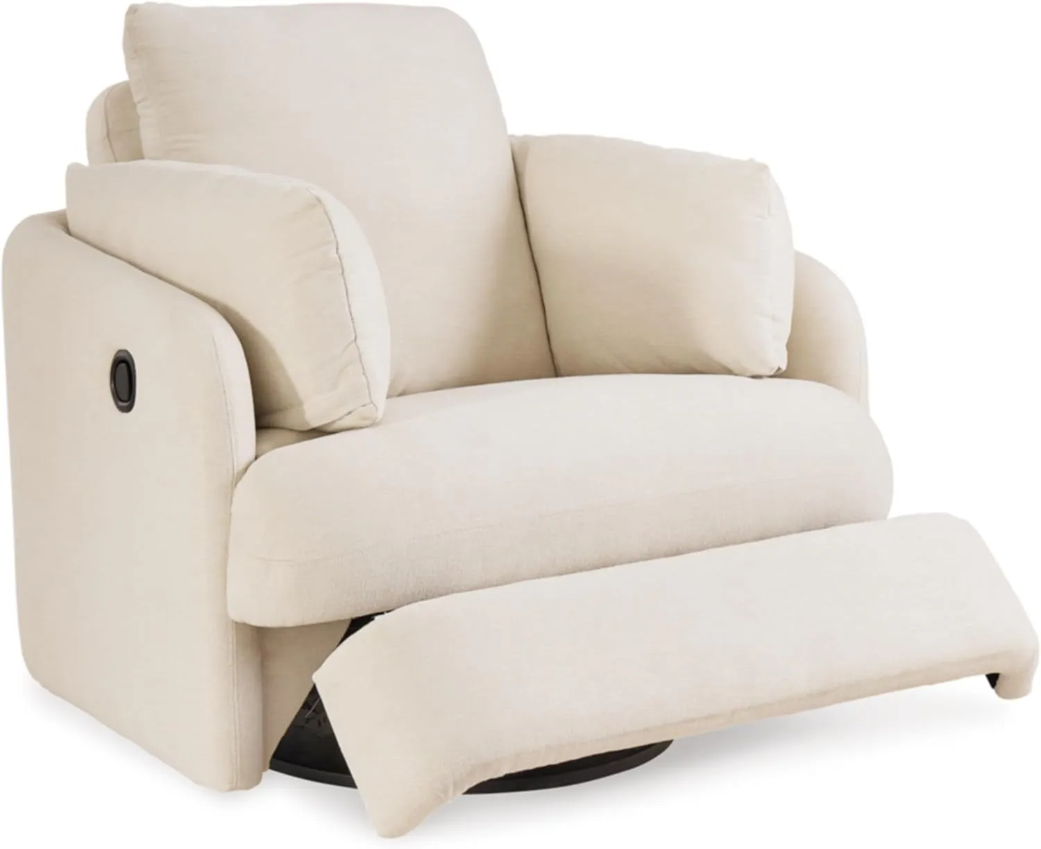 Signature Design by Ashley Modmax Coastal Press-Back Swivel Glider Rocker Recliner with Machine Washable Cover, Hidden Storage Compartments and 2 Bolster Pillows, Beige