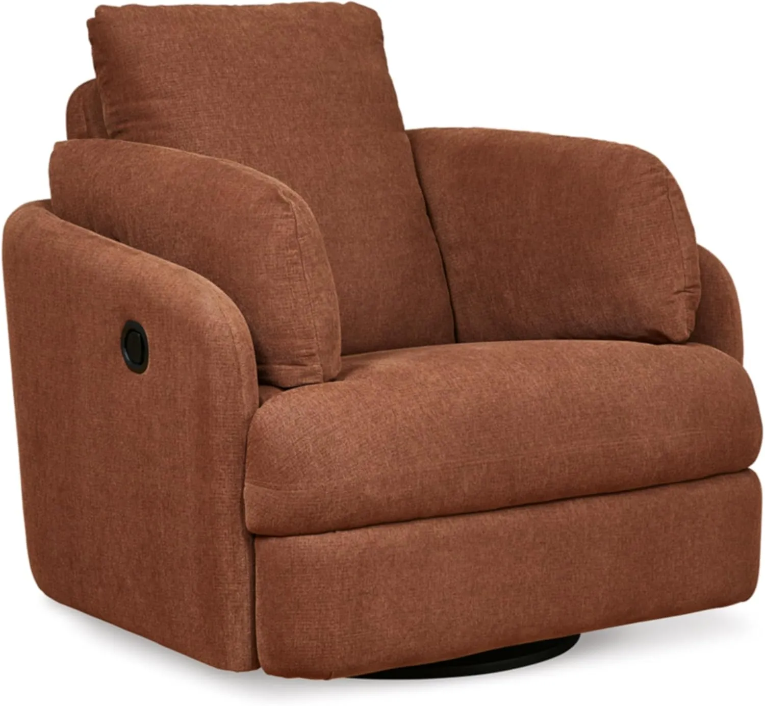 Signature Design by Ashley Modmax Contemporary Press-Back Swivel Glider Rocker Recliner with Machine Washable Cover, Hidden Storage Compartments and 2 Bolster Pillows, Orange