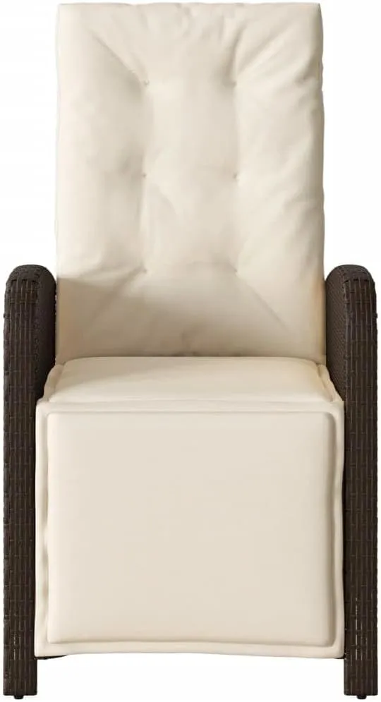 Sillas De Patio Beach Chair Lawn Chairs Dining Room Chairs - Reclining Patio Chair with Footrest Brown Poly Rattan for Garden Beaches Outside Terrace