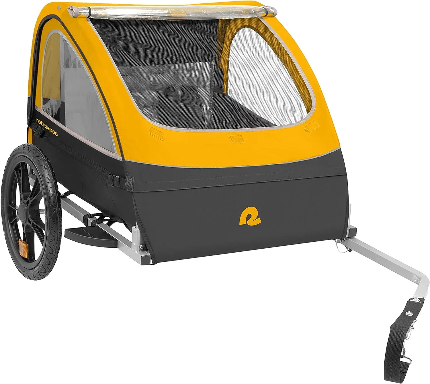 Single & Double Passenger Children’s Foldable/Collapsible Tow Behind Bike Trailer with 16" Wheels, Safety Reflectors & Rear Storage Compartment