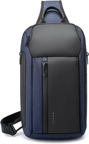 Sling Bags Business Chest Pack Men One Shoulder Backpacks Unbalance Ultralight Sport Crossbody Bags for Work Commuter Outdoor Travel Running Gym Daypacks Waterproof Polyester Blue