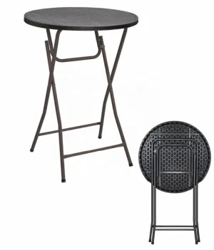 Small Black foldable Cocktail plastic table 80cm