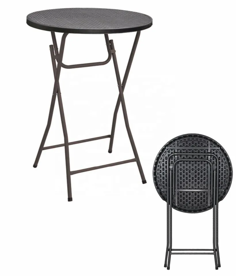 Small Black foldable Cocktail plastic table 80cm