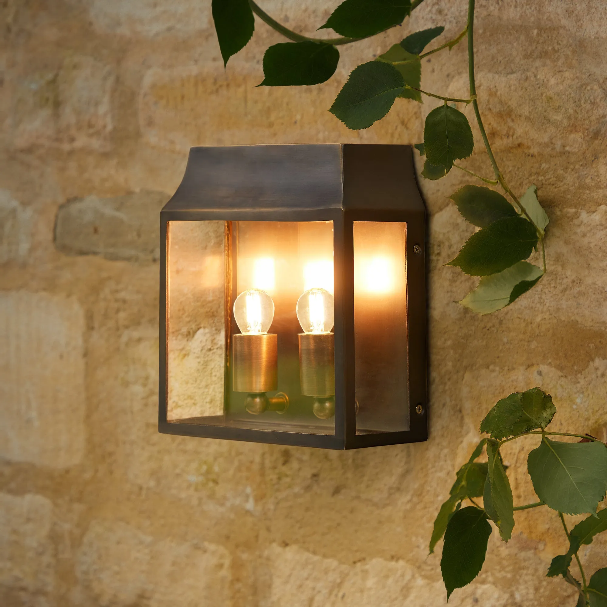 Smaller Double Crail wall sconce bronze