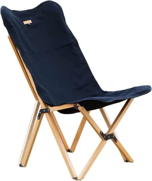 S'more Outdoor Camping Butterfly Chair - Folding Beach & Reclining Chair for Camping, Picnic, Beach, Hiking, Travel - Easy Setup, Black