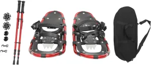 Snowshoes with Adjuatable Trekking Poles Bundle, Carry Bag Light Weight Aluminum Walking Hiking Poles Durable All Terrain with Adjustable Binding Idea