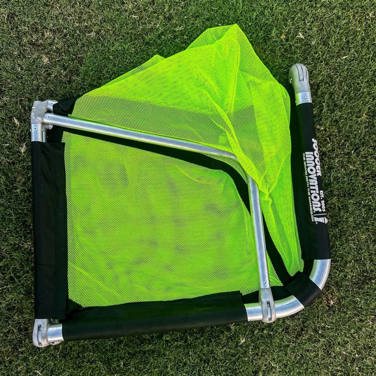 Soccer Innovations Quick Fold Portable Aluminum Goals - 5' x 3' Size, Competition Soccer Goal, Backyard Goal for Practice, Collapsible Goal, Mini Net