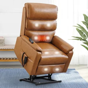 Sofa Recliner Chair for Elderly Adjustable Massage Genuine Leather Power Lift Recliner High Back Seating Home Theater Living Room