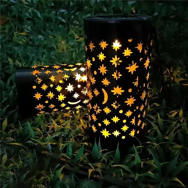 Solar Pathway Lights Outdoor Garden Light Metal Moon Star Projector Landscape Lighting For Patio Pathway  Yard Driveway Lawn Walkway Decoration Solar Lantern Waterproof Path Hanging Sidewalk Courtyard Lighting 1X 2X