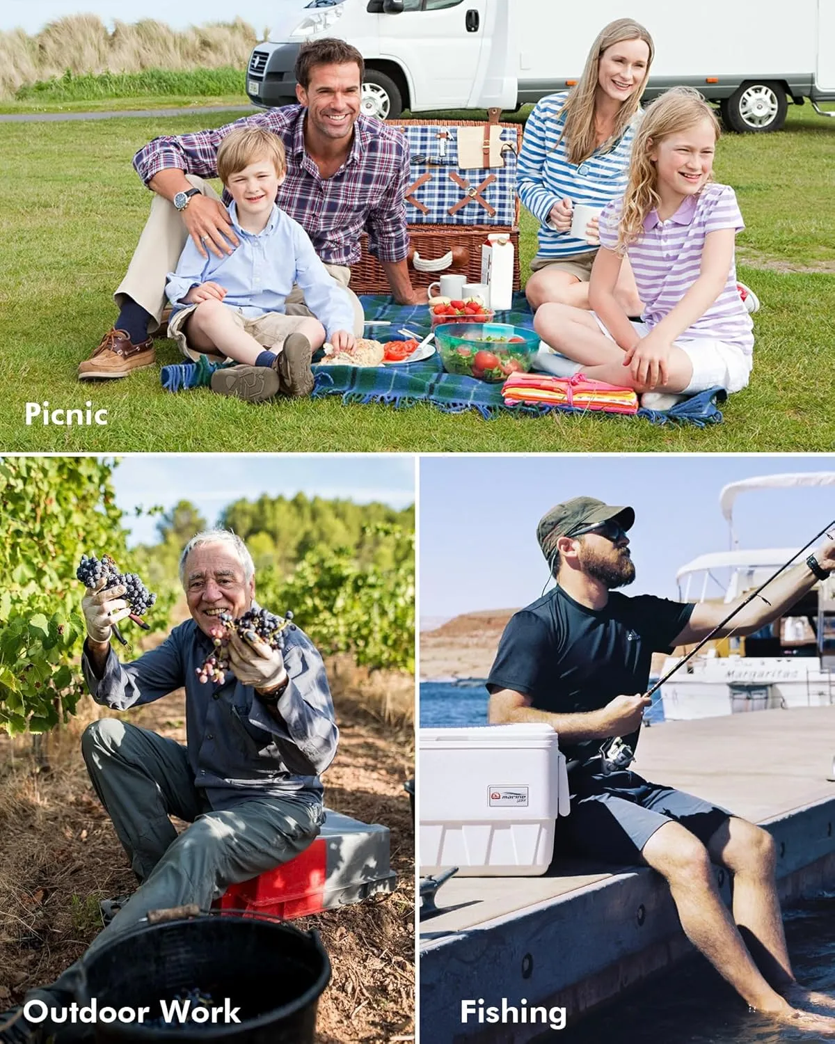 Solar Powered Fan Camping with LED Light, 10400mAh Portable Camping Fans with Solar Panel, Rechargeable Battery Operated Tent Fan for Outdoor Car RV Hurricane