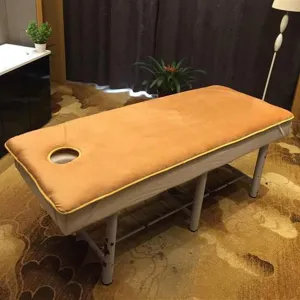 Spa Bed Mattress Pad Beauty, Trapezoidal Head Bed Mattress with Breath Hole Massage Table Lash Bed Mattress Topper High Density Sponge(Camel,60x175cm)