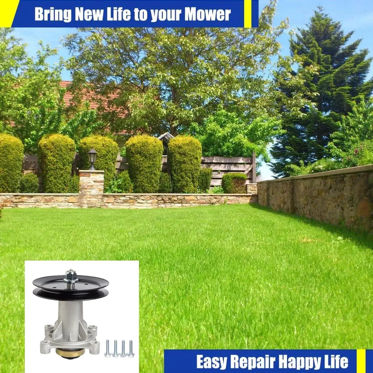 Spindle Assembly 187292 187281 192870 532187292 532187281 532192870 with Pulley 195945 197473 Fit Husqvarna 42" 46" 48" 54" Mower Deck
