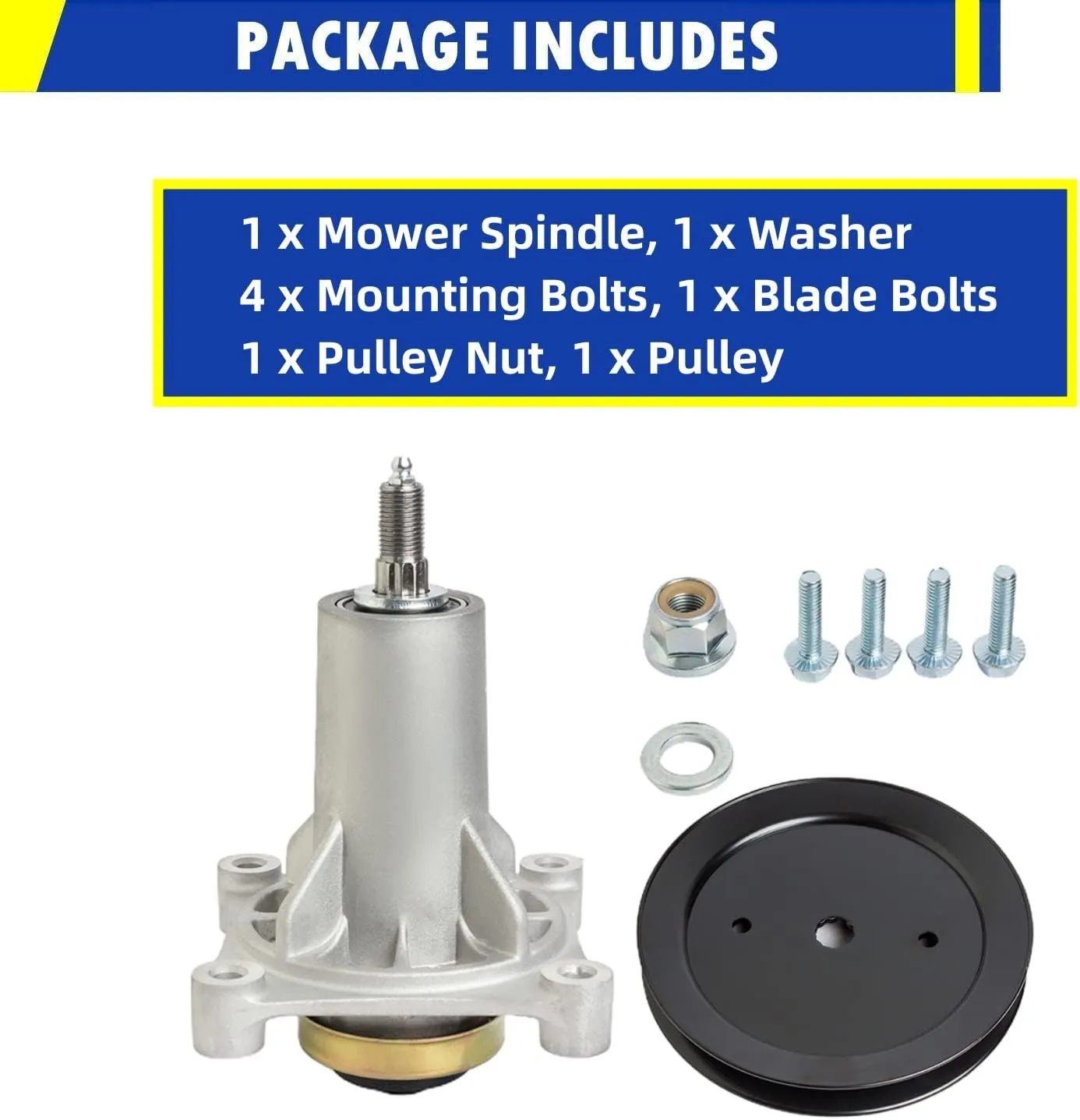 Spindle Assembly 187292 187281 192870 532187292 532187281 532192870 with Pulley 195945 197473 Fit Husqvarna 42" 46" 48" 54" Mower Deck