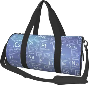 Sports Duffel Bag Chemical-Periodic-Table-Funny Foldable Travel Tote Bag Weekender Sleepover Carry On Bag