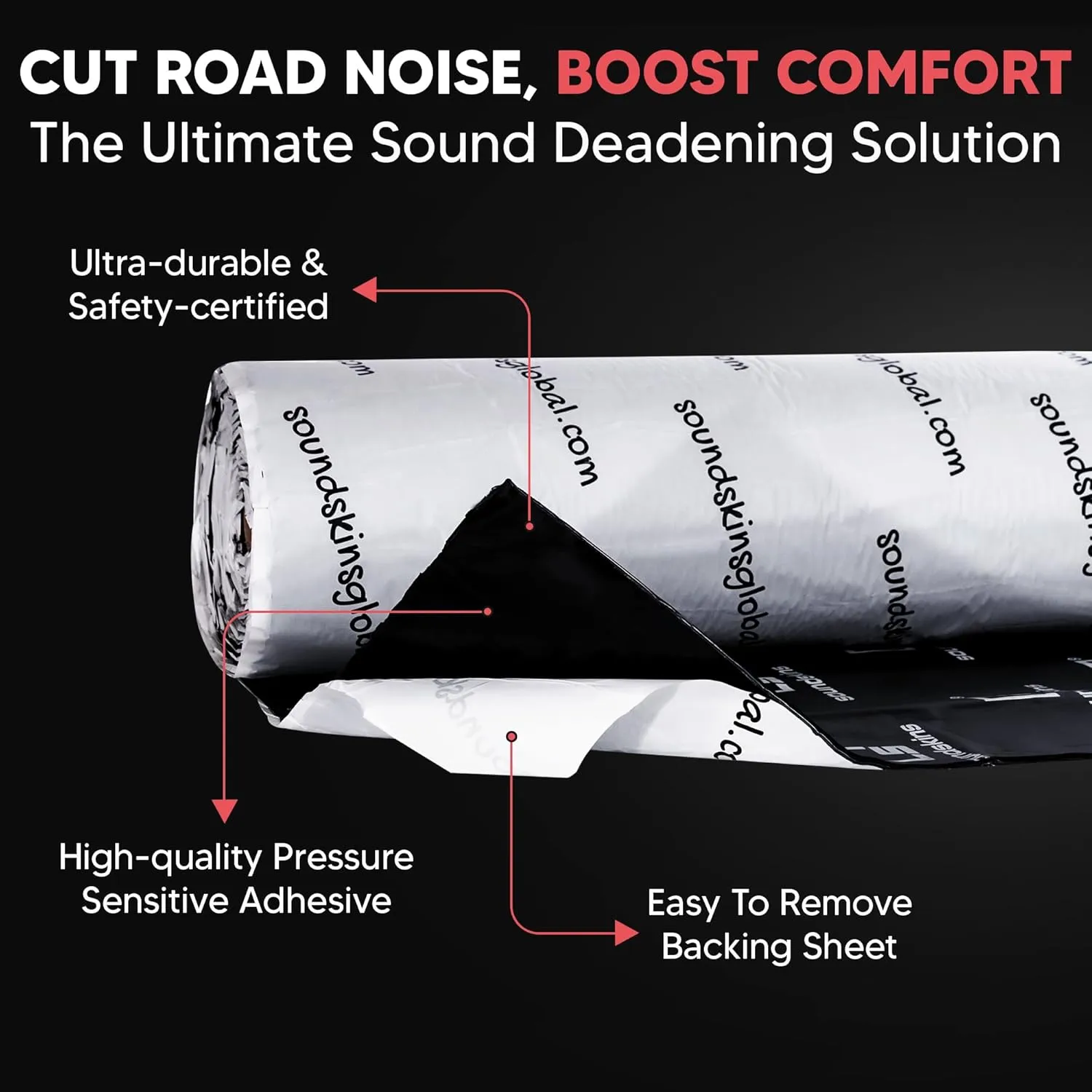 SSPROPLUS-1 Car Sound Deadening Material - 180mil/4.5mm Triple Layer - 64.5 sqft. - Reduce Vibrations, Insulate Heat, and Minimize Resonance