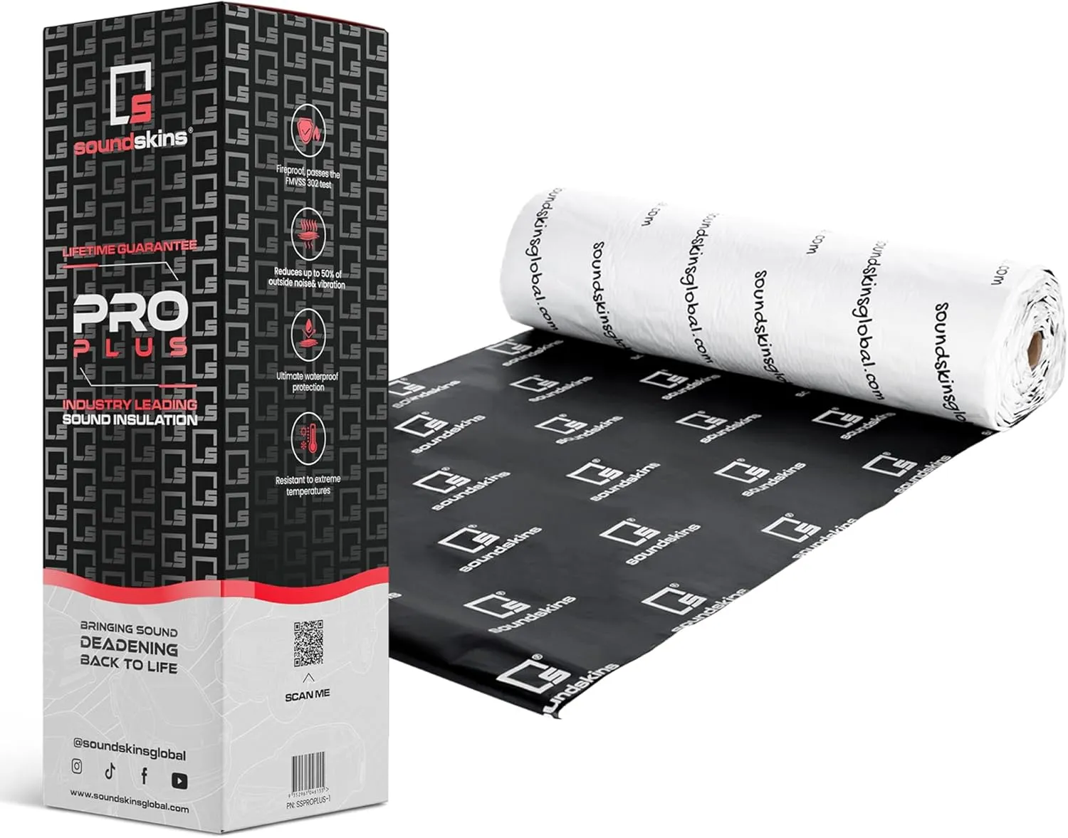 SSPROPLUS-1 Car Sound Deadening Material - 180mil/4.5mm Triple Layer - 64.5 sqft. - Reduce Vibrations, Insulate Heat, and Minimize Resonance