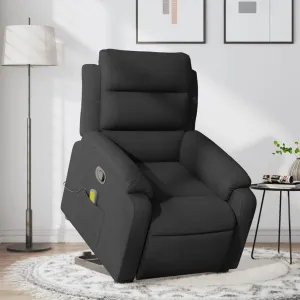 Stand up Massage Recliner Chair Black FabricLounge Chair Comfy Chair Living Room Chair Suitable for Decks, Living Rooms, and patios.