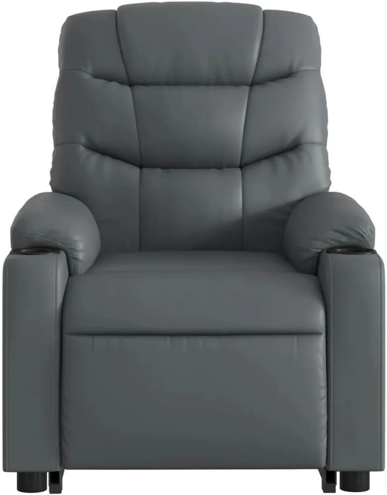 Stand up Massage Recliner Chair Gray Faux LeatherLounge Chair Comfy Chair Living Room Chair Suitable for Decks, Living Rooms, and patios.