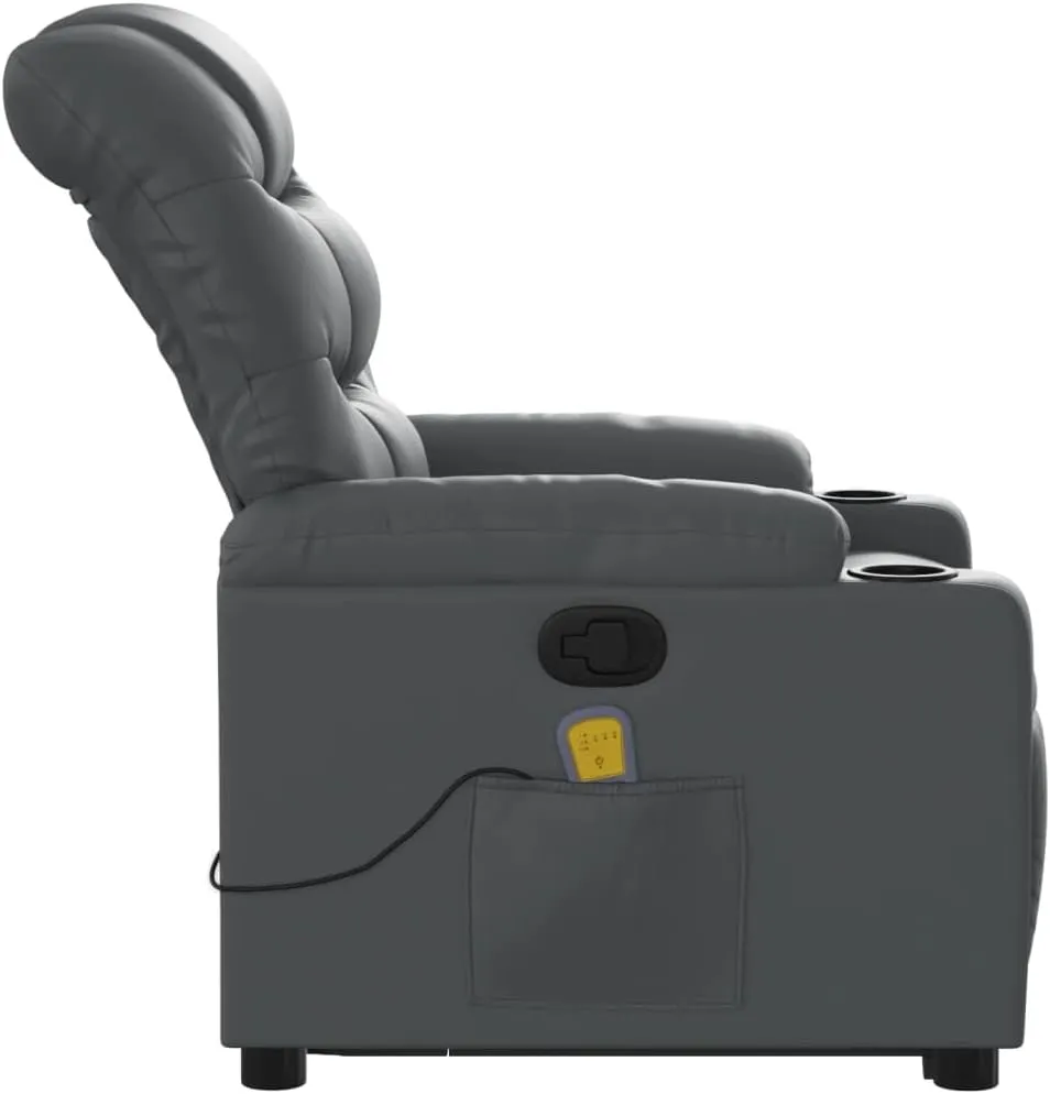 Stand up Massage Recliner Chair Gray Faux LeatherLounge Chair Comfy Chair Living Room Chair Suitable for Decks, Living Rooms, and patios.