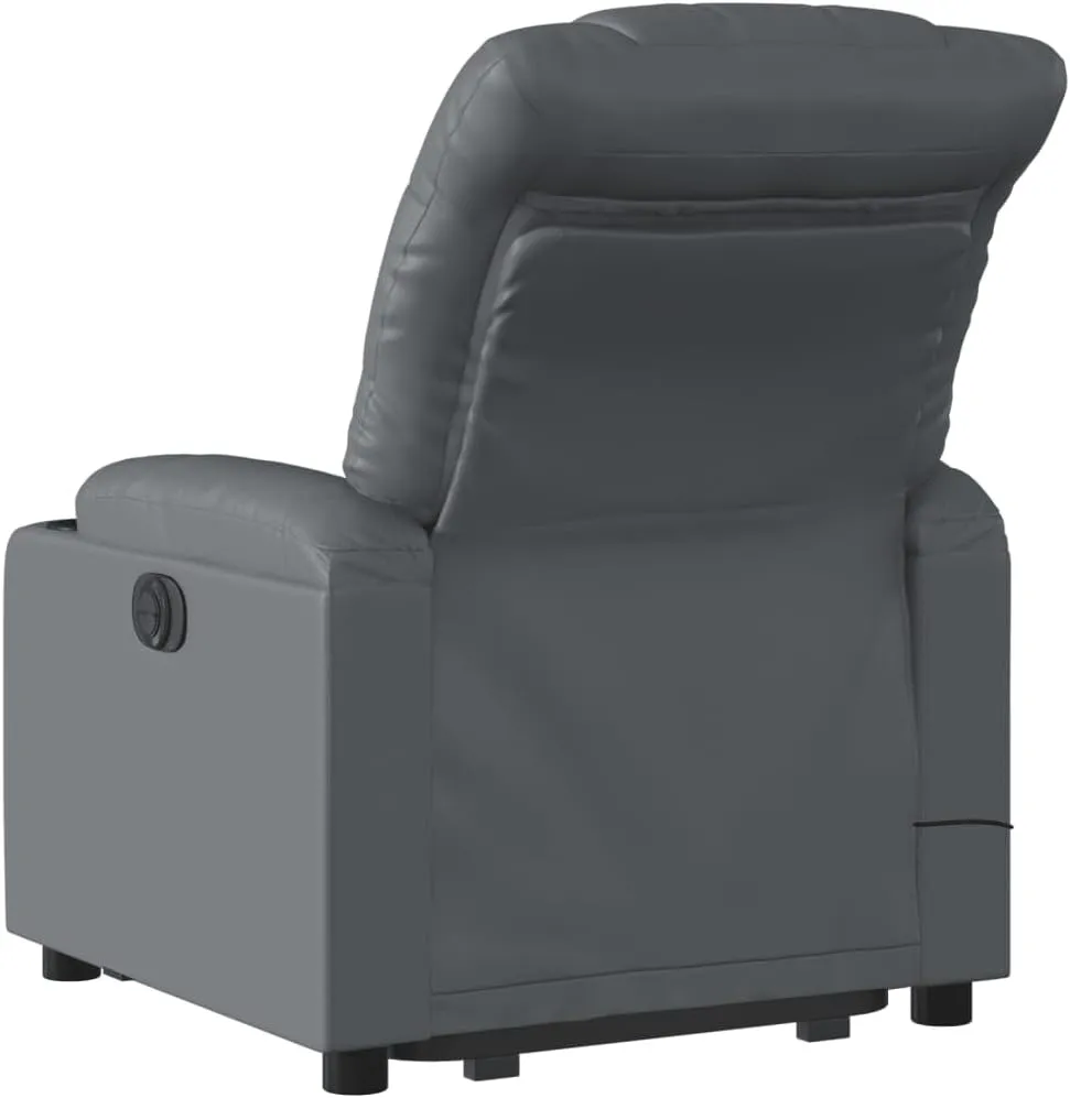Stand up Massage Recliner Chair Gray Faux LeatherLounge Chair Comfy Chair Living Room Chair Suitable for Decks, Living Rooms, and patios.