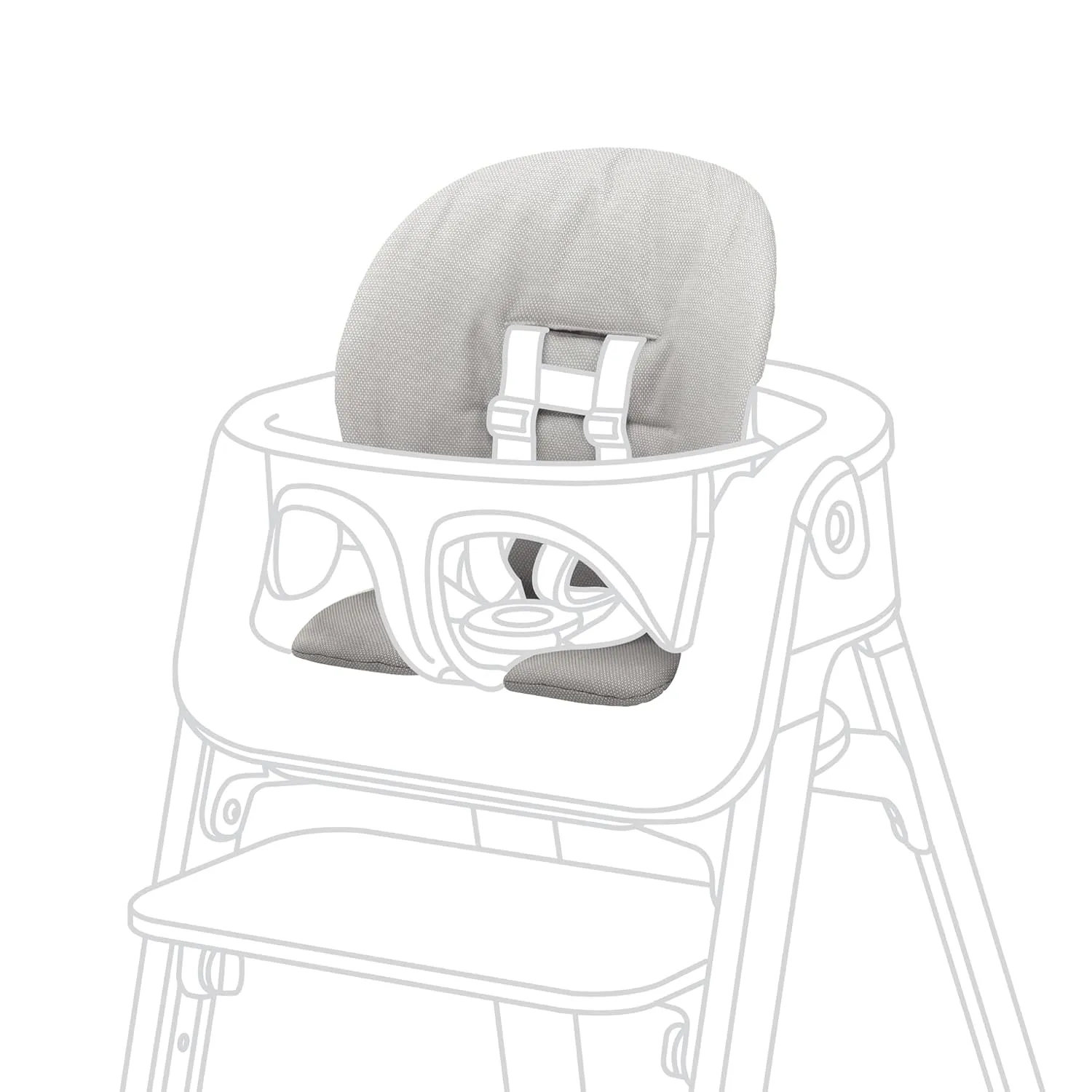 Stokke Steps Baby Set Cushion - Timeless Grey - Comfortable Accessory for Stokke Steps Baby Set - Soft, Easy-to-Clean, Water-Repellent Material - Machine Washable Cotton