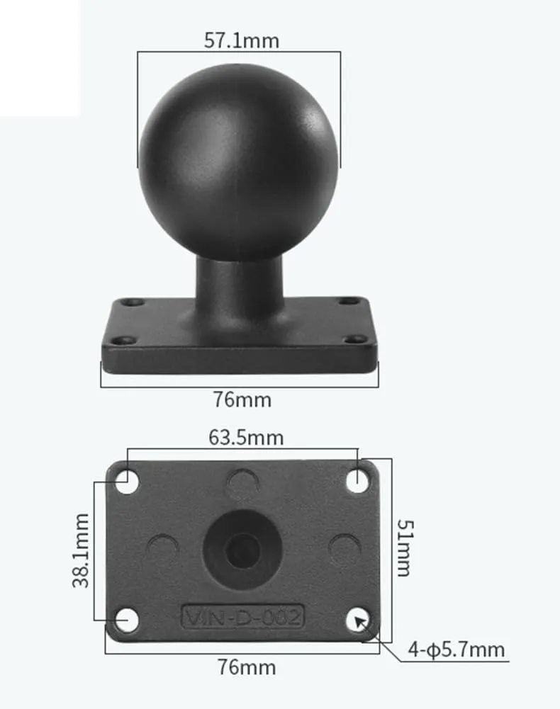 Strg 2.25'' Ball Mounts with AMPS Rectangle Plate, Ball Mount Base Compatible with RAM and 2.25" Ball Double Socket Arm from Arkon, iBolt and Tackform Enterprise Series